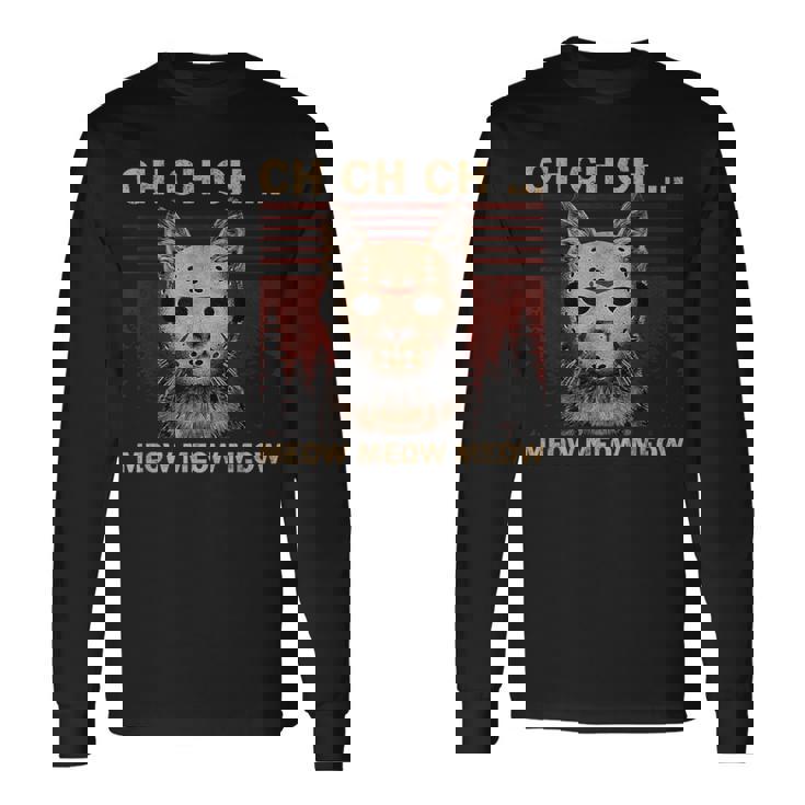 Ch Ch Chニャー ニャー 怖いフライデー ファニー ハロウィン 長袖Tシャツ