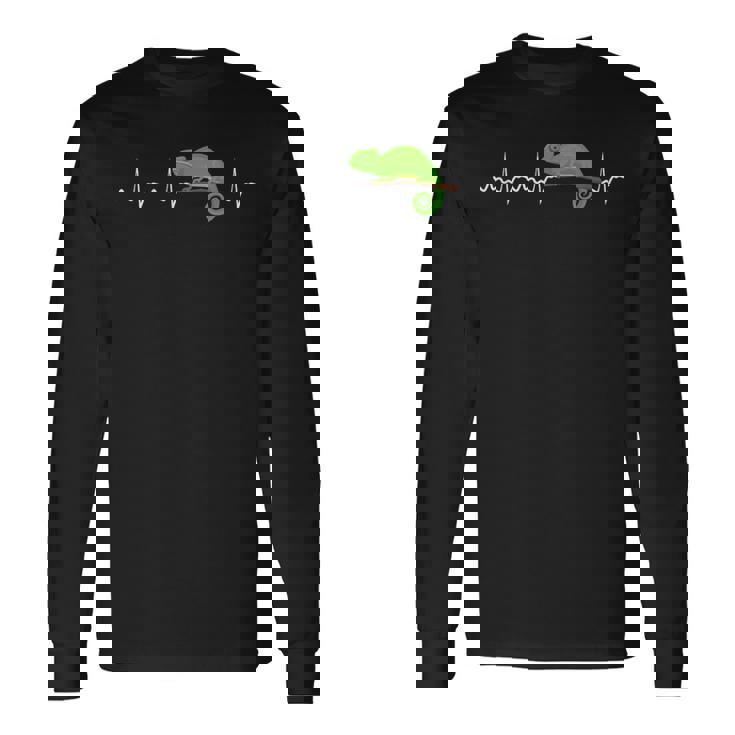Chameleon ハートビート カメレオン 爬虫類トカゲ 長袖Tシャツ