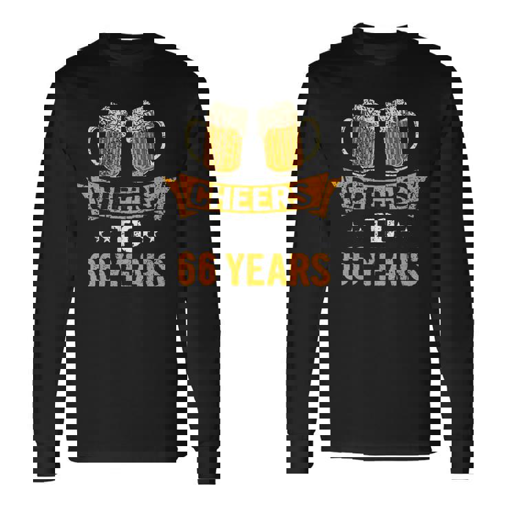 Cheers To 66歳 66歳 誕生日パーティー お祝いギフト 長袖Tシャツ