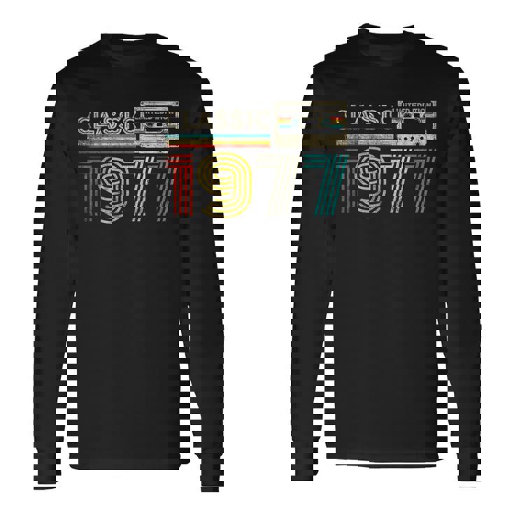 Classic 1977 Retro Birthday Idea 1977 Cassette Tapeintage 長袖Tシャツ