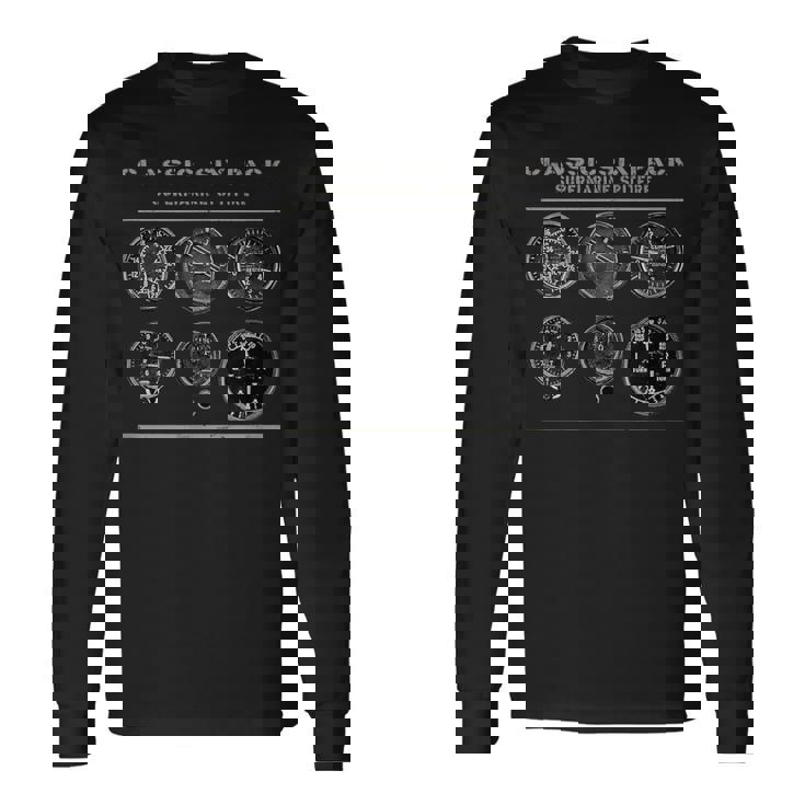 Cockpit Instruments シックスパック スピットファイアーファイター Ww2 長袖Tシャツ