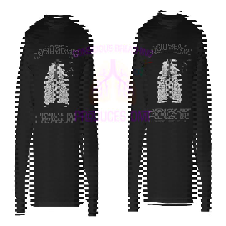 Conscious Breathing Produces Dmt分子トリッピーサイケデリック 長袖Tシャツ