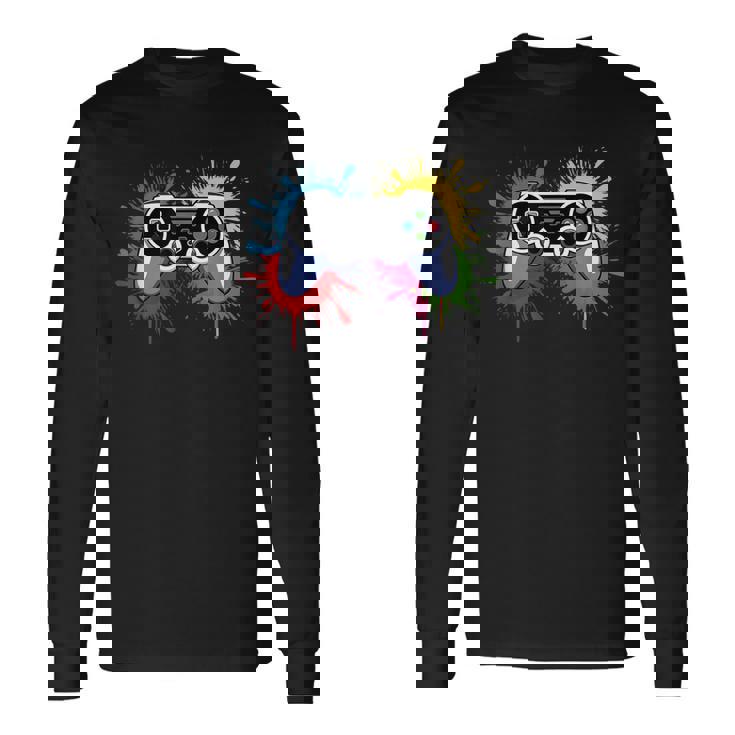 Control All Theideo Game Controller ゲーマー ボーイズ メンズ 長袖Tシャツ