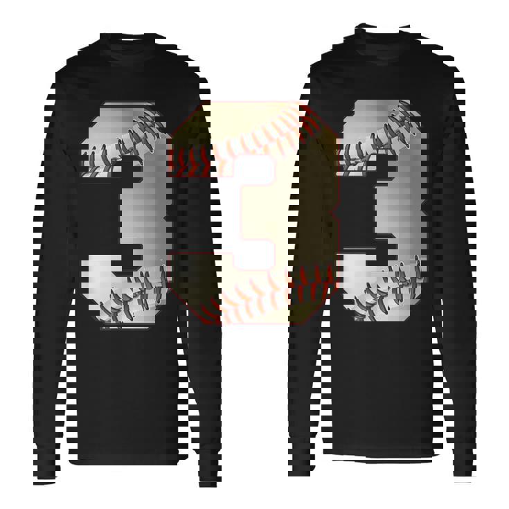 Cool 3 3番 数字 バースデーパーティー 3番目 野球 誕生日 長袖Tシャツ