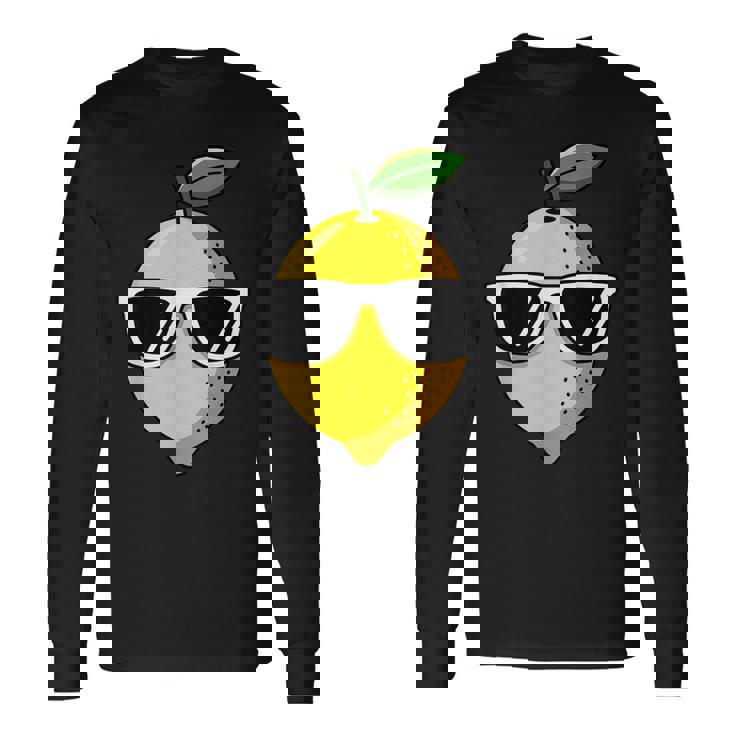 Cool Lemon Fruit Sunglasses Summer Citrus Vibes Long Sleeve T-Shirt