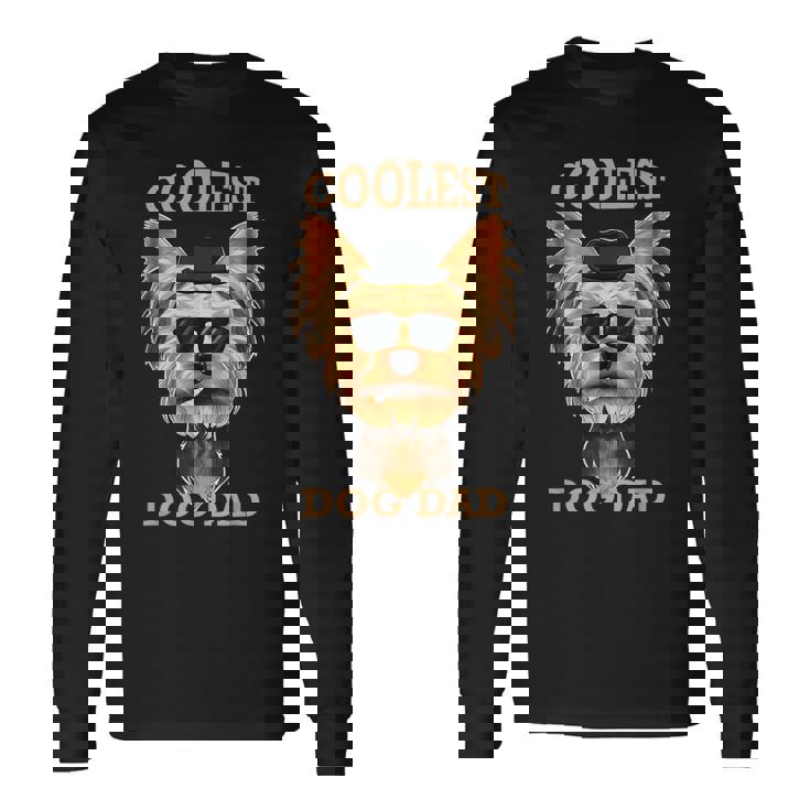 Coolest Dog Dad I Yorkshire Terrier パパ I ヨークシャー・テリア 長袖Tシャツ
