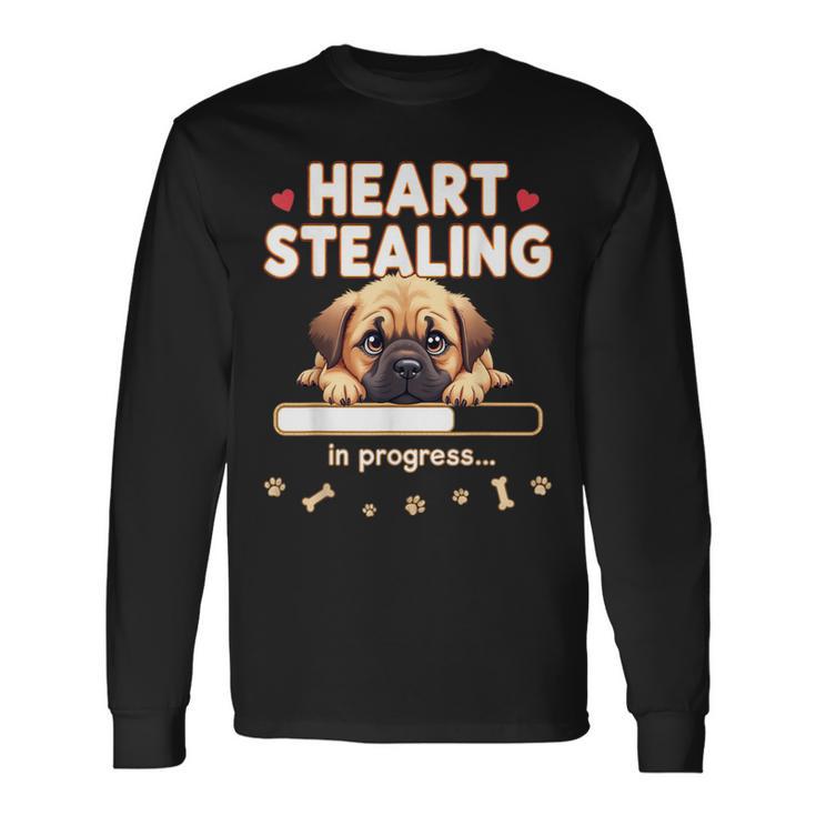 Corazón Bullmastiff Perro Divertido Regalo Bullmastiff Cachorro Camiseta de manga larga