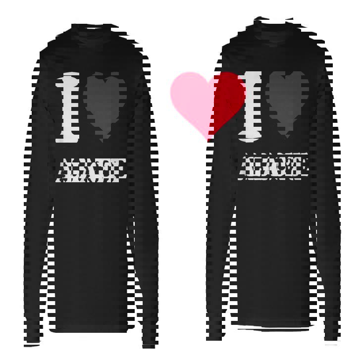 Corazón Rojo Me Encanta Albacete Camiseta de manga larga