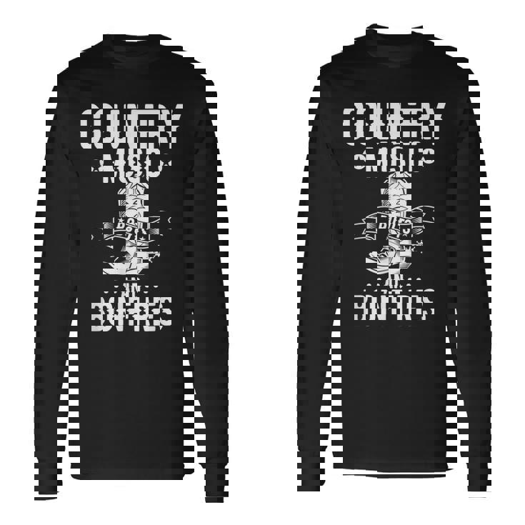 Country Music And Bonfire ウエスタンカントリーラインダンスブーツ 長袖Tシャツ