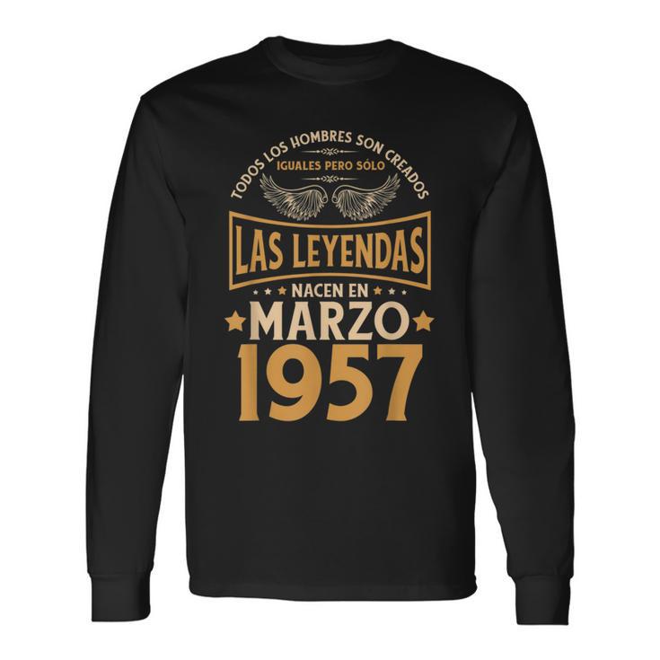 Cumpleaños Hombre Regalos Las Leyendas Marzo 1957 Camiseta de manga larga