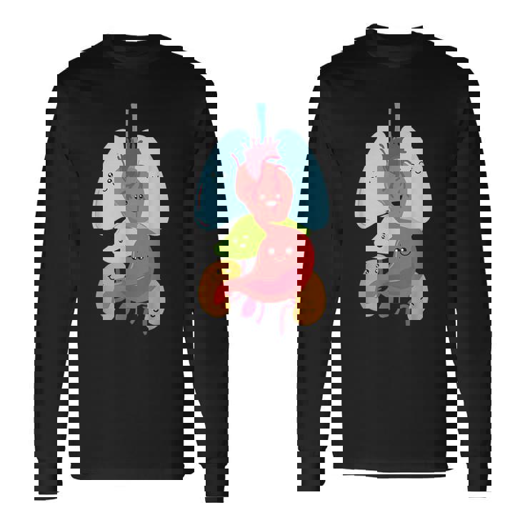 Cute Anatomy Internal Organs Body 長袖Tシャツ