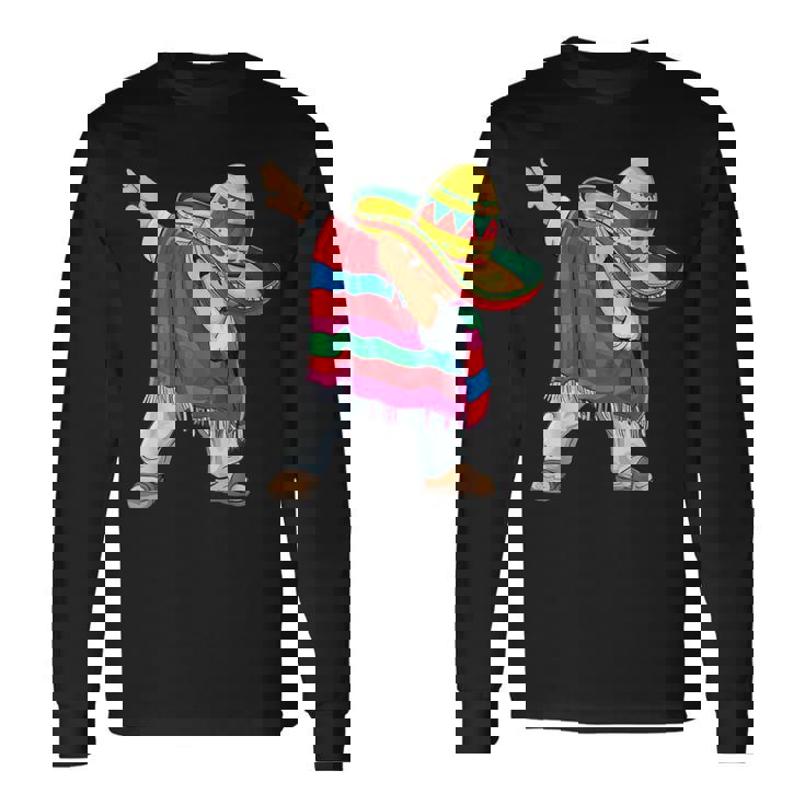 Dabbing メキシカン ポンチョ シンコ・デ・マヨ ボーイズ メンズ ソンブレロ ダブ 長袖Tシャツ