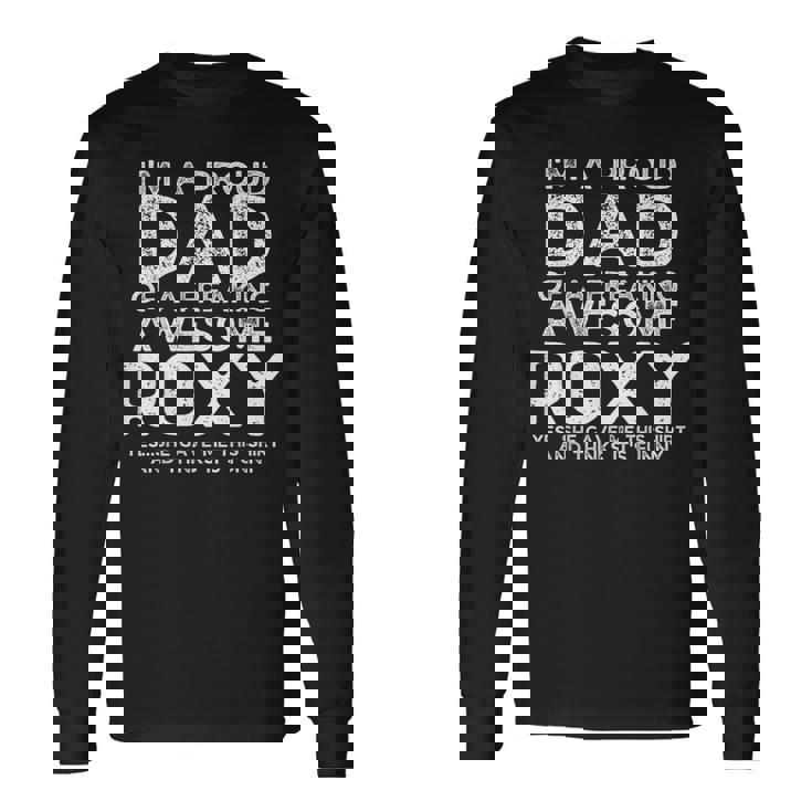 Dad Of Roxy ギフト 父の日 面白い 名前入り 長袖Tシャツ