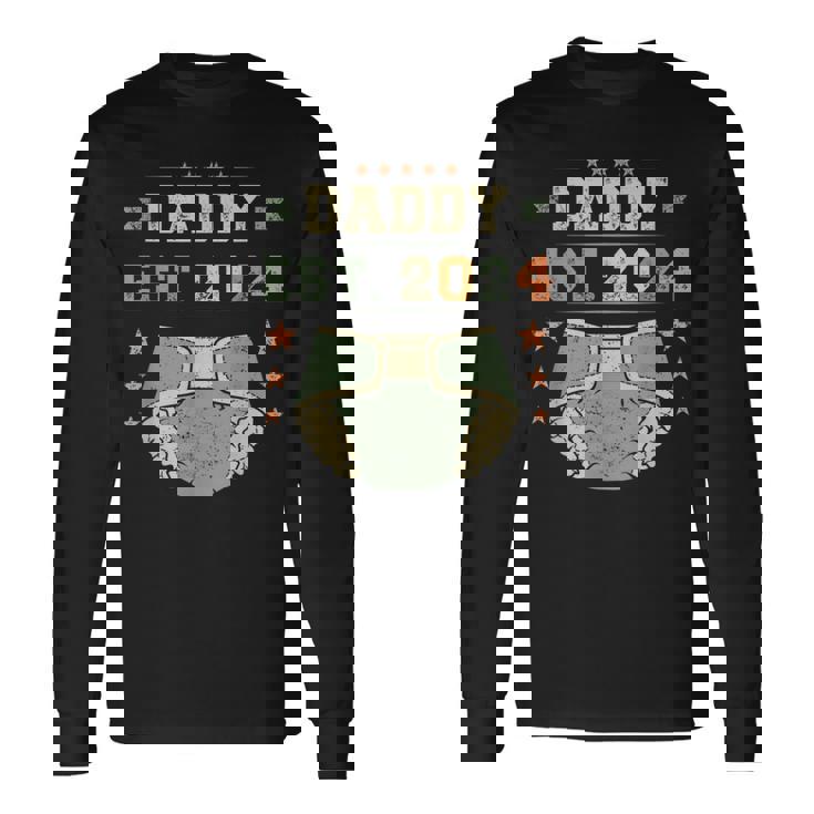 Daddy Est 2024 年生パパ 新米パパ 初めてのパパ 若いパパ 長袖Tシャツ ギフトのアイデア