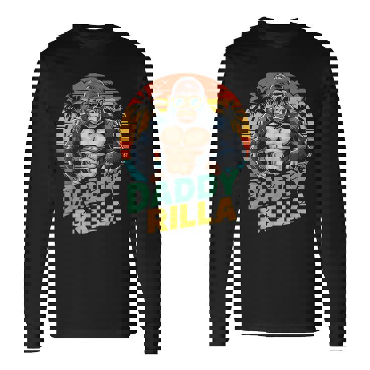 Daddy Rilla Gorilla Dad 父の日ギフト お父さんへのギフト 長袖Tシャツ