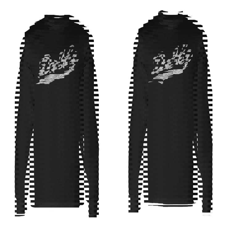 Daddy 野球スクリプト カーシブ ジャージスタイル お父さん 父の日 長袖Tシャツ