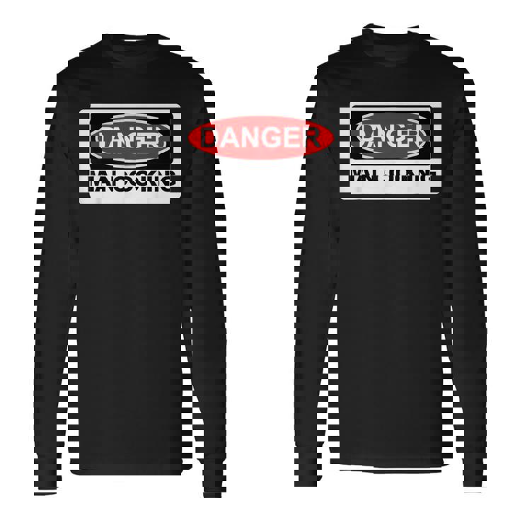 Danger Man Cooking Bbqign 長袖Tシャツ