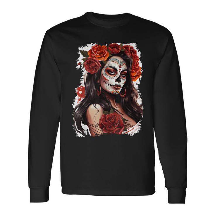 Dia De Los Muertos La Catrina T-shirt à manches longues