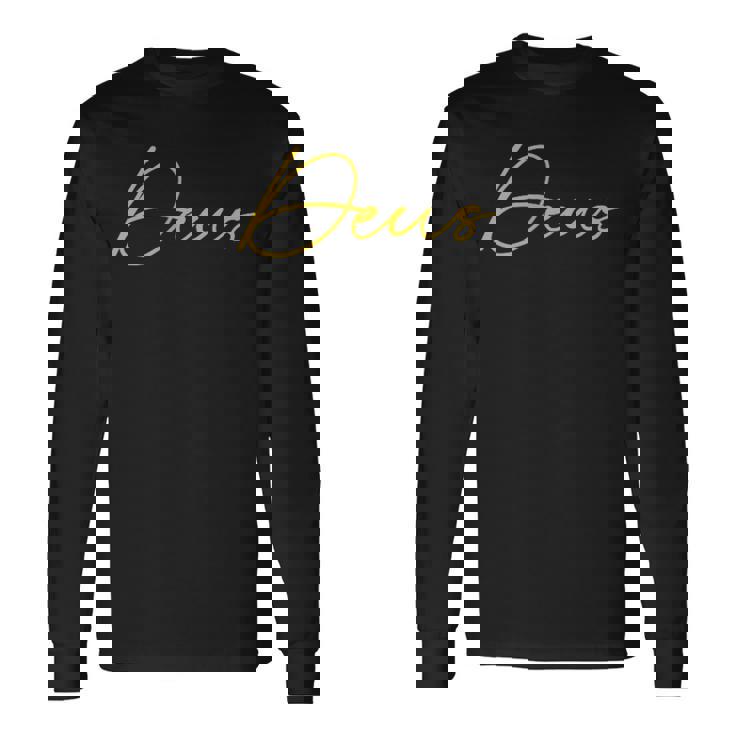 Deus ラテンデザインレタリング 長袖Tシャツ