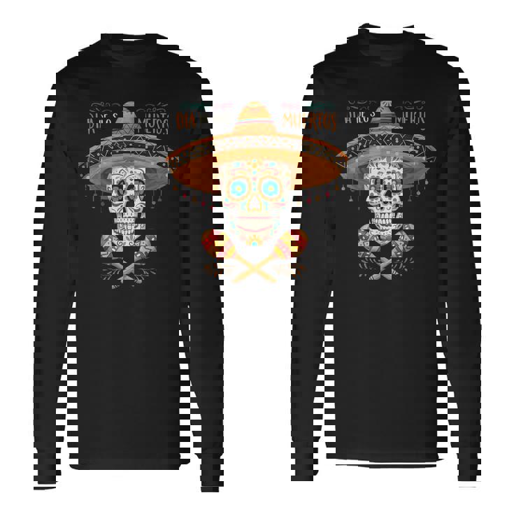 Dia -De-Los- Muertosグラフィック 長袖Tシャツ
