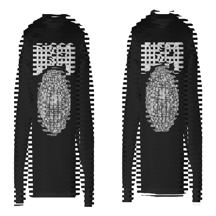 Disco Music Ball ファンク ソウル 音楽愛好家 レトロ 70年代 80年代 コスチューム 長袖Tシャツ