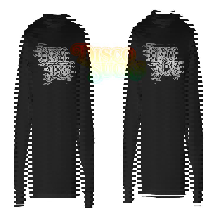 Discoucks 1970S Retrointage Desgastado T Camiseta de manga larga