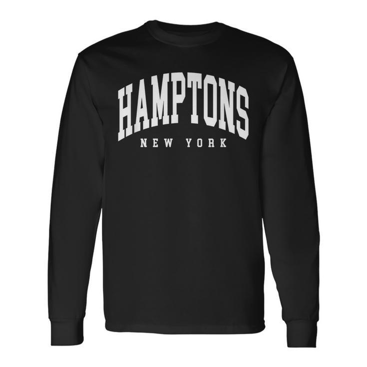 Diseño Clásico De Estilo Universitario De Hamptons New York Camiseta de manga larga
