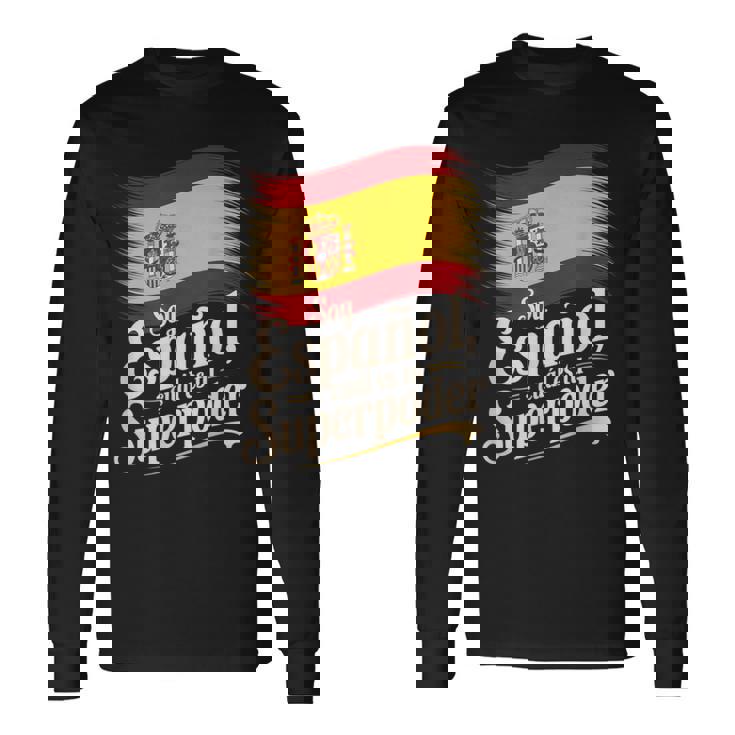 Diseño Divertido De España Orgullo Porer Español Camiseta de manga larga