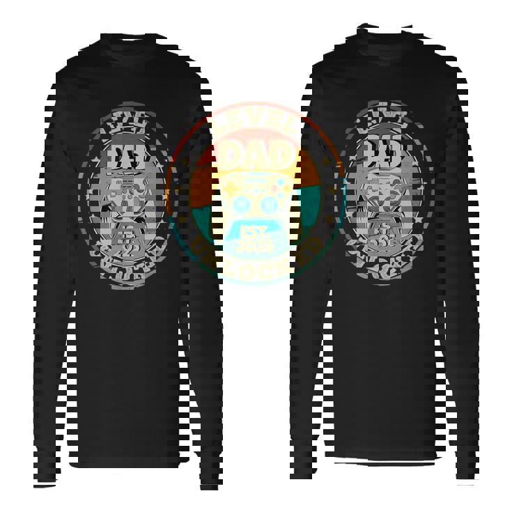 Divertente Nuovo Livello Papàbloccato 2025 Gamer Daddyoon To Be Dad Maglietta a maniche lunghe