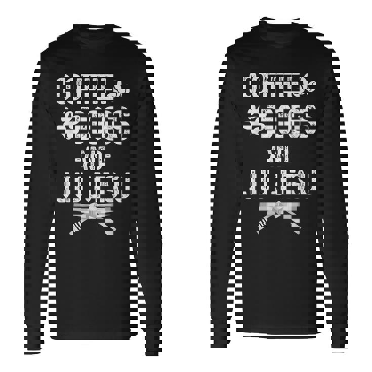 Divertidos Perros De Café Jiu Jitsu Y Artes Marciales Jiu Camiseta de manga larga