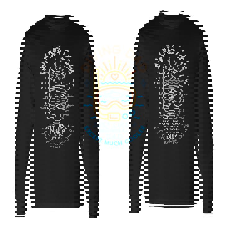 Diving Dad スキューバダイビングまたはフリーダイビング 父の日ダイバー 長袖Tシャツ