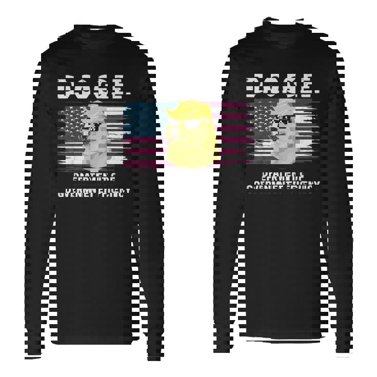 Doge 政府効率省 トランプ柴犬 長袖Tシャツ