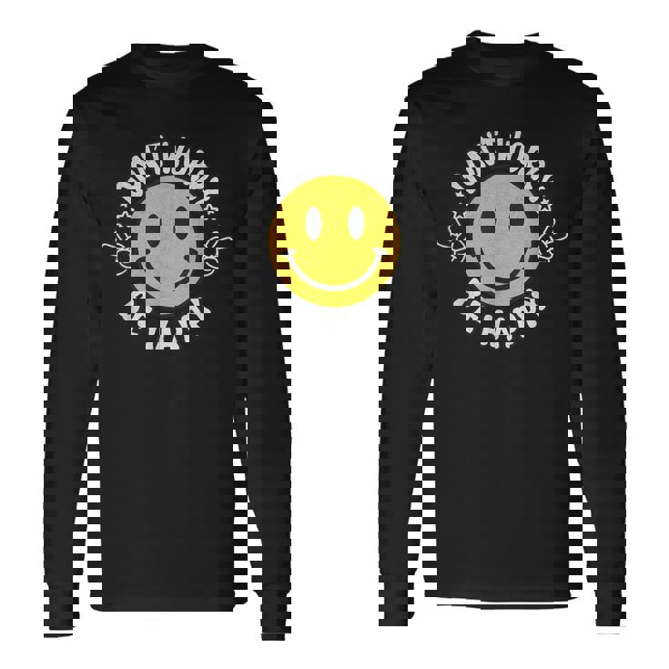 Don't Worry We Be Happymile Face レトロ グルービー 70年代 長袖Tシャツ