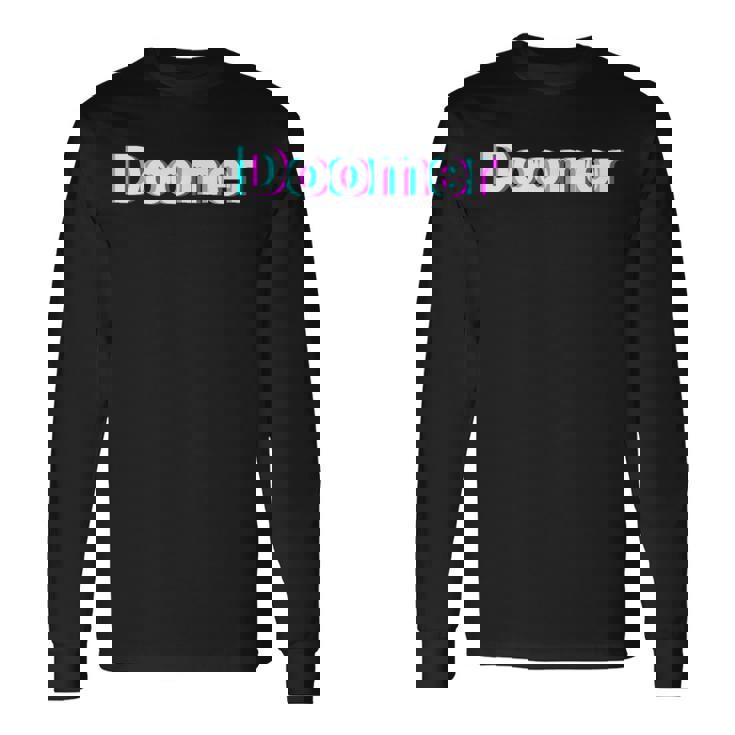 Doomer シャツ グリッチ レトロ 長袖Tシャツ