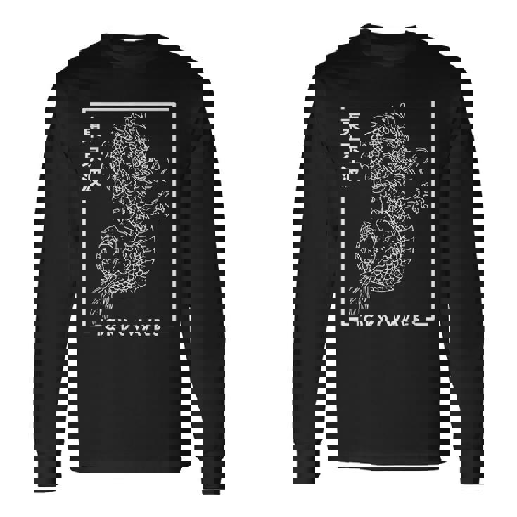 Dragon Japonais Minimaliste Et Esthétique T-shirt à manches longues