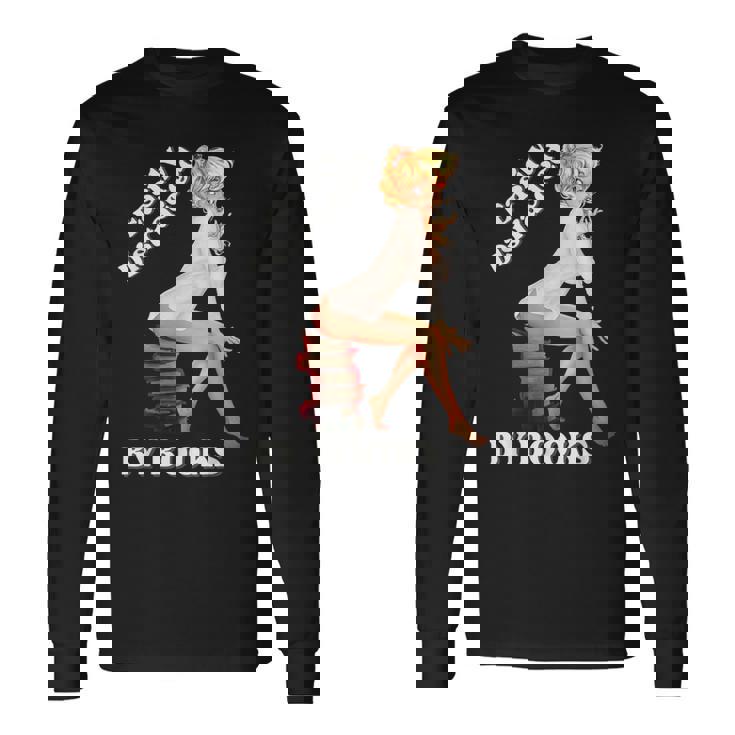 Easily-Distracted By Books ピンナップガール セクシーアニメ レトロアート 長袖Tシャツ