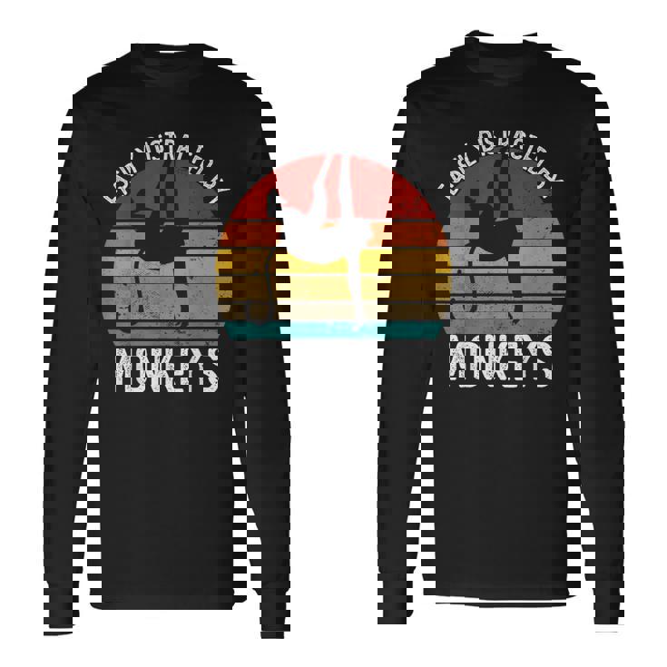 Easy Distracted By Monkeys シャツ ビンテージモンキー 長袖Tシャツ