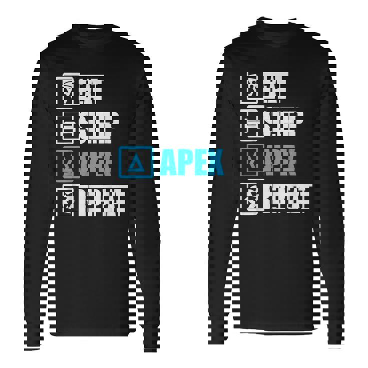 Eatleep Apex リピートシャツ 面白いモチベーションギフト 長袖Tシャツ