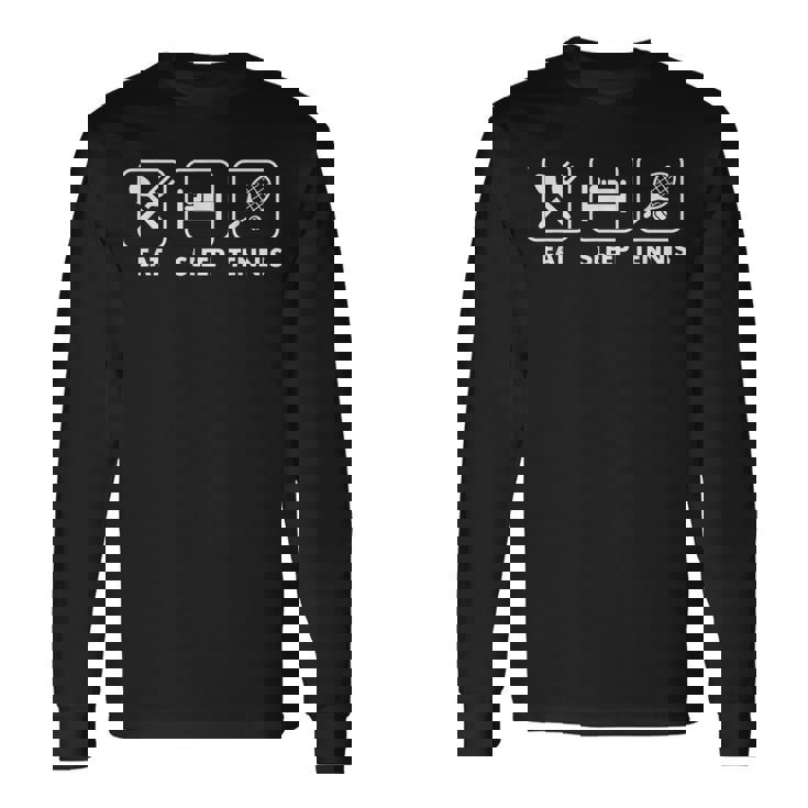 Eatleep Tennis おもしろレトロテニスプレーヤー クリスマスギフト 長袖Tシャツ