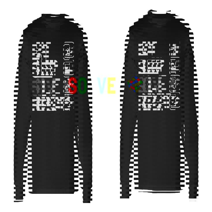 Eatleepolve Repeat キューブゲーム ルービックtシャツ 長袖Tシャツ ギフトのアイデア