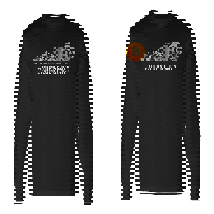 Evolution Of Money お金の進化 ビットコインプランb 暗号通貨btc ホドル 長袖Tシャツ