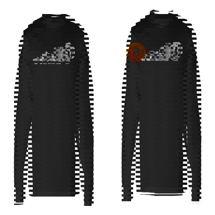 Evolution Of Money お金の進化 ビットコインプランb 暗号通貨btc ホドル 長袖Tシャツ