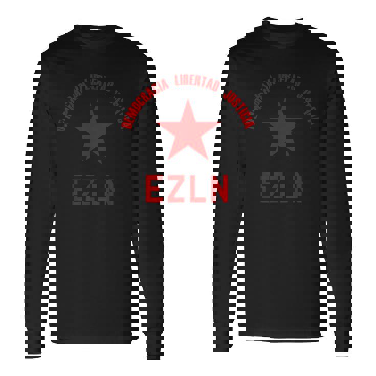 Ezln デモクラシア・リベルタード・ジャスティシア-サパティスタ、社会主義者 長袖Tシャツ