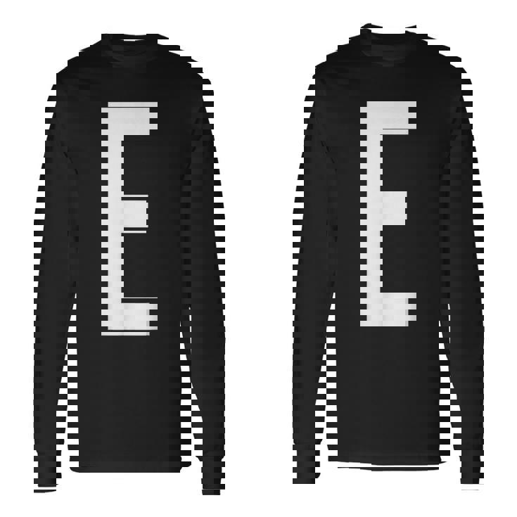 E字アルファベット モノグラム イニシャル 長袖Tシャツ