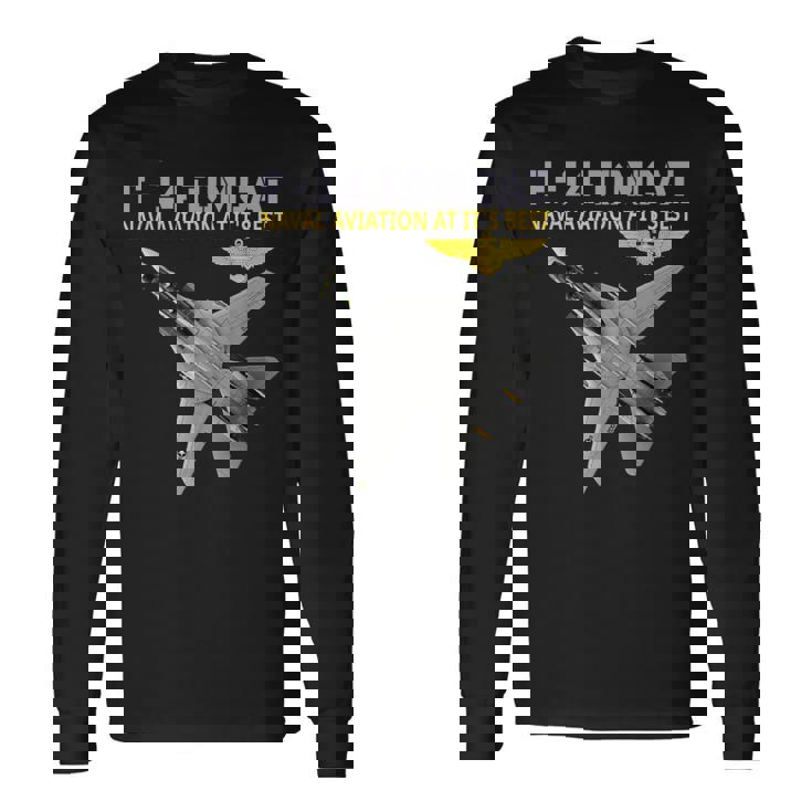 F-14 Tomcatが動作しています。最高の海軍航空。 長袖Tシャツ