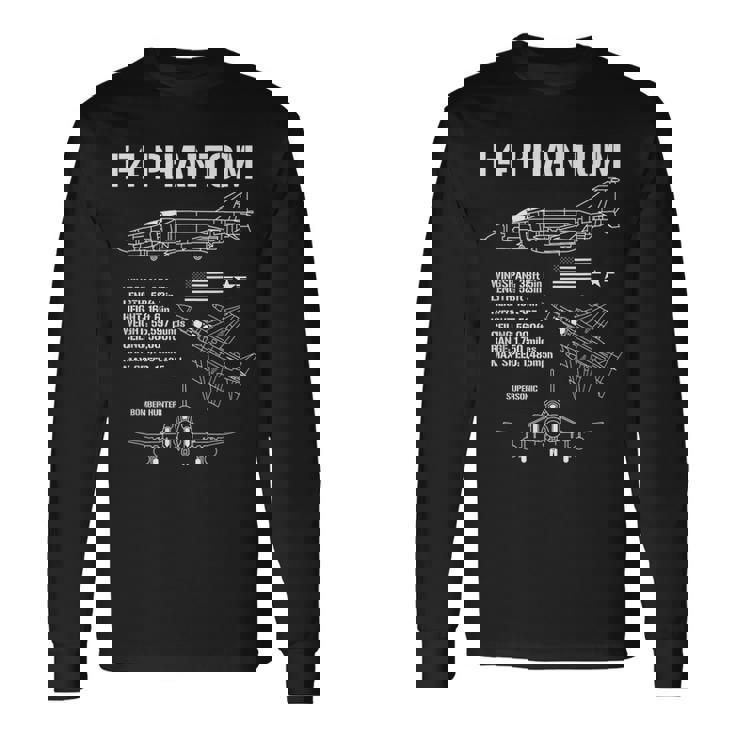 F-4 ファントム 戦闘機 ジェット仕様 軍用飛行機 F4 ファントム 長袖Tシャツ