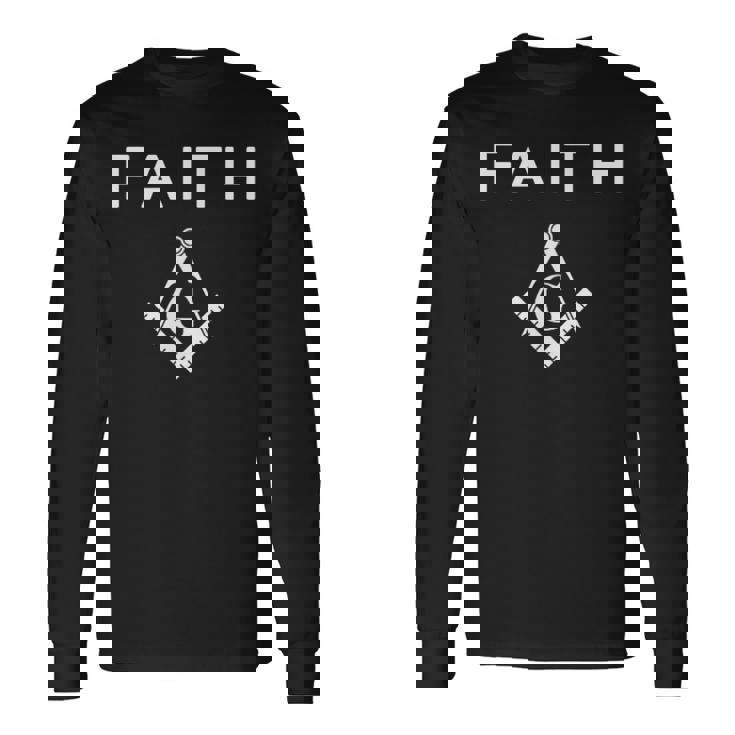 Faith フリーメイソン スクエアとコンパス フリーメイソン 長袖Tシャツ