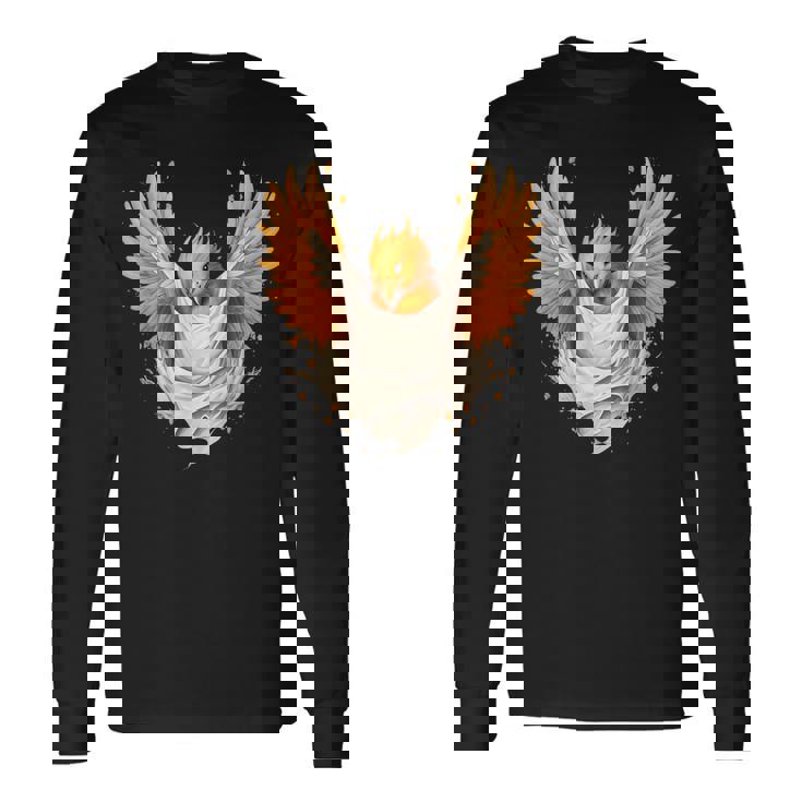 Firebird Reborn Rejuvenation 神話の鳥 アートワーク フェニックス 長袖Tシャツ