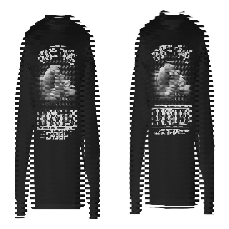 First Time Grandpa 2025 Fist Bump New Grandpa Father's Day Long Sleeve T-Shirt