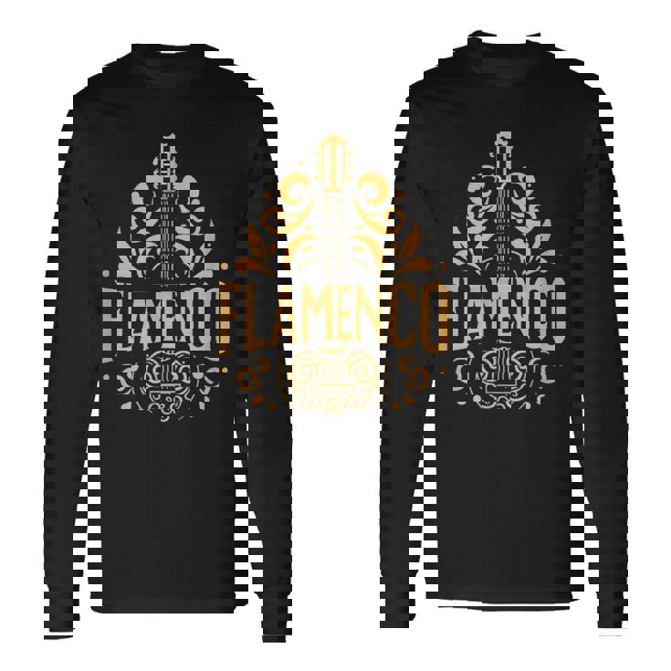Flamenco スパニッシュギター フラメンコギターアート 長袖Tシャツ